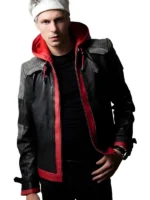Batman Red Hooded Leather Jacket