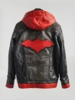 Batman Red Hooded Leather Jacket