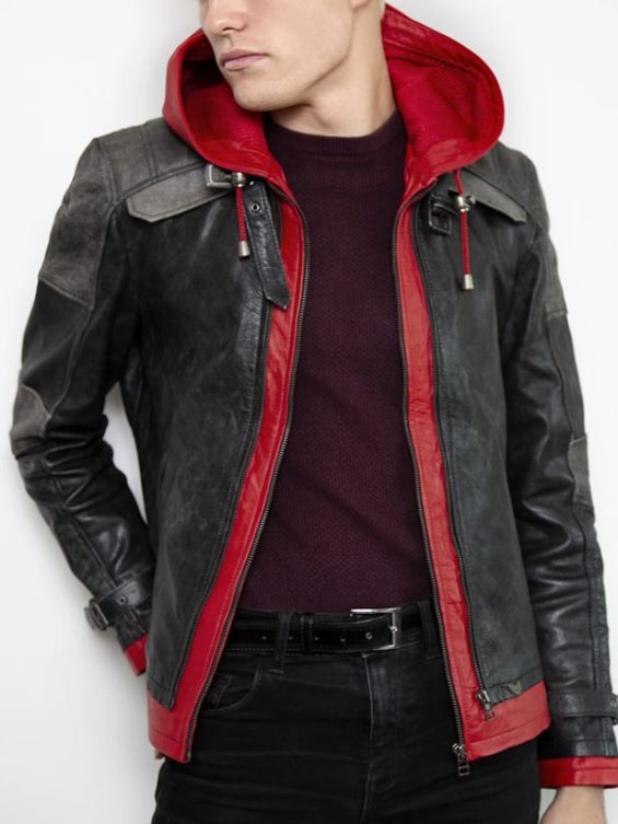 Batman Real Leather Red Hood Jacket