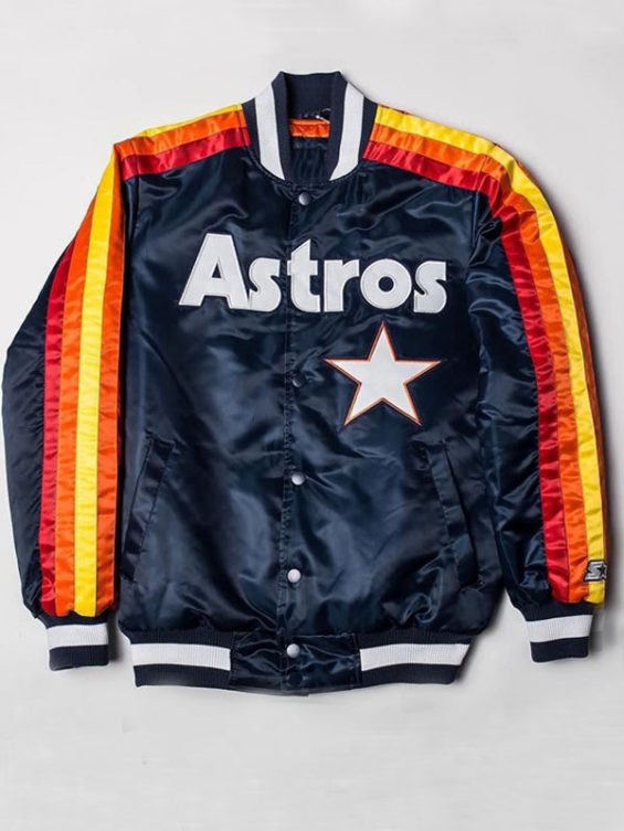 Houston Astros Strar Blue Satin Jacket