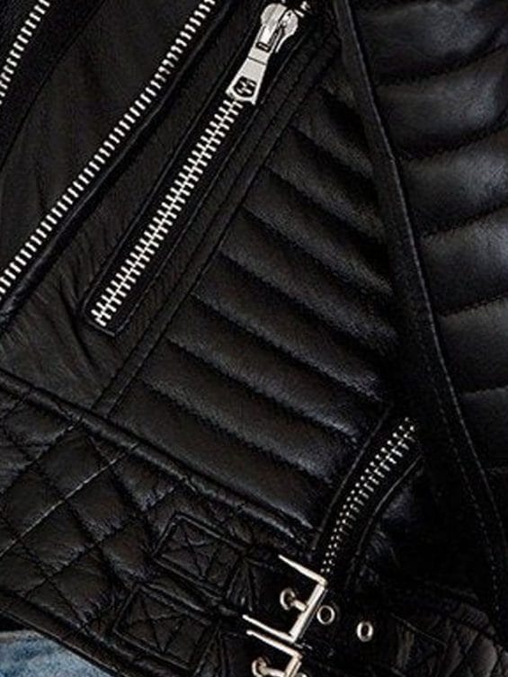 Quilted Leather Motorcycle Jacket