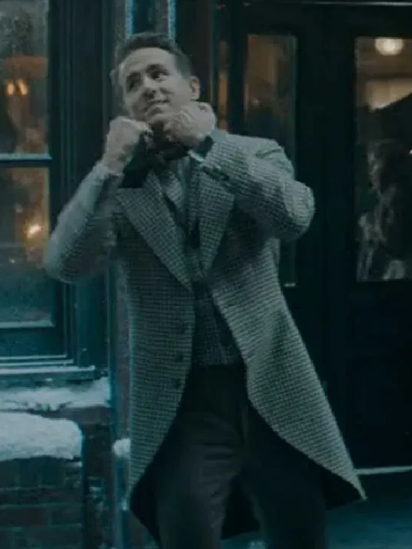 Spirited 2022 Ryan Reynolds Check Plaid Coat