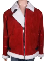 Spirited Santa Jacket – Movie-Inspired Red Shearling