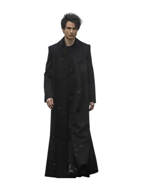 The Sandman 2022 Tom Sturridge Black Trench Coat, a man in a long black coat