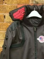 Character V Samurai Jacket in a rugged brown finish with detailed embroidery.