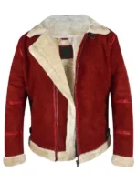 The Ryan Reynolds Spirited jacket shown with the sophisticated beige shearling lining option.