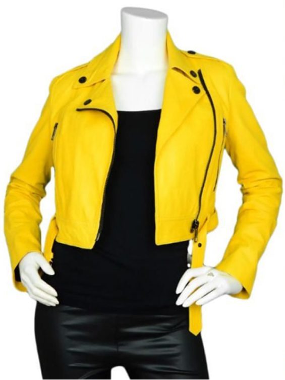 The Marriage App Luisana Lopilato Yellow Leather Jacket