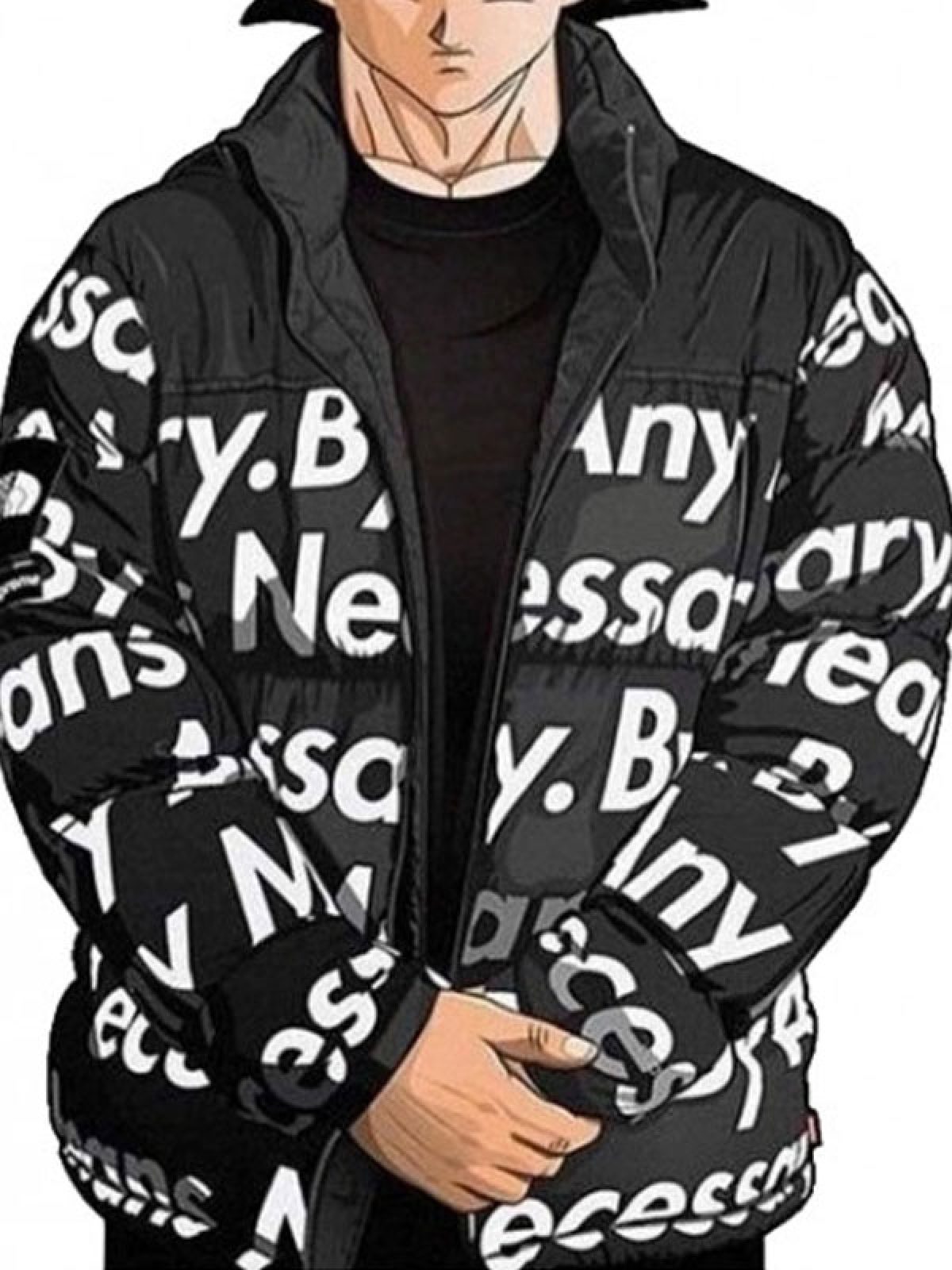 Goku Drip Black Puffer Jacket, Clearance Sale