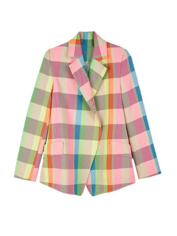 Emily Cooper Neon Check Blazer