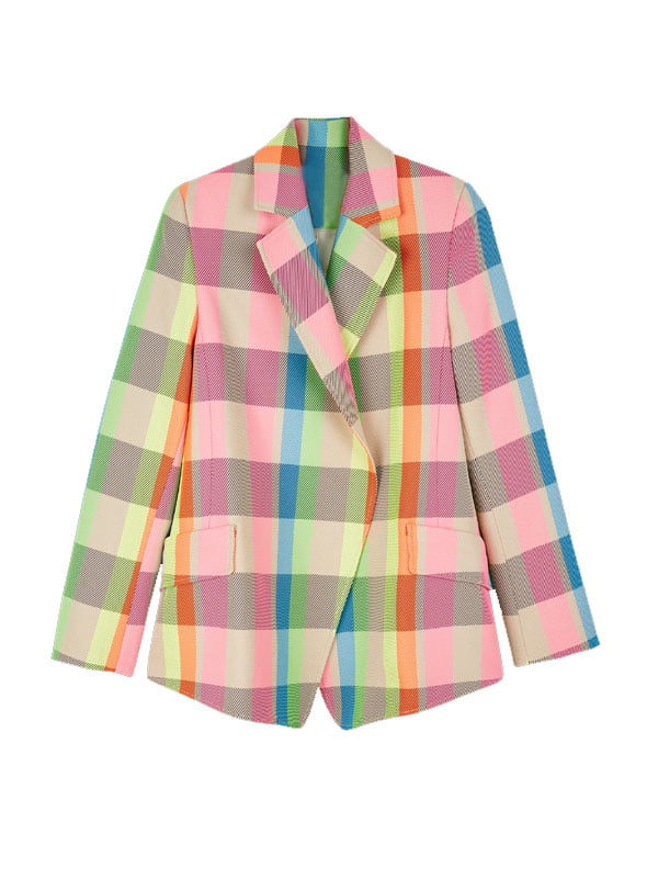 Emily Cooper Neon Check Blazer