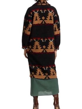 Yellowstone Beth Dutton Black Printed Coat