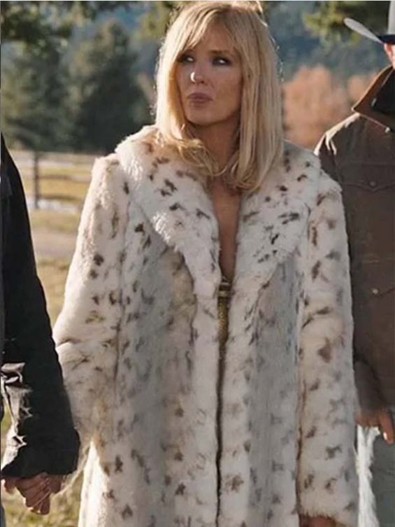 Yellowstone S04 Beth Dutton Snow Lynx Coat
