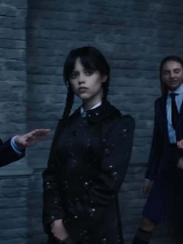 Wednesday 2022 Jenna Ortega Black Coat