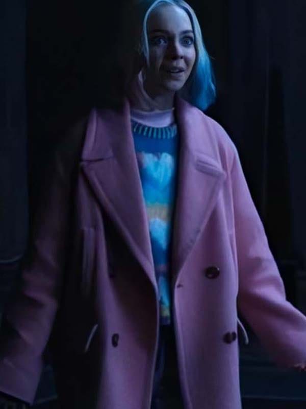 Wednesday 2022 Emma Myers Pink Coat