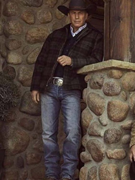 Yellowstone Kevin Costner Plaid Checked Jacket