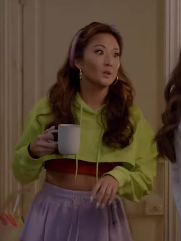 Emily in Paris S03 Mindy Chen Green Cropped Hoodie