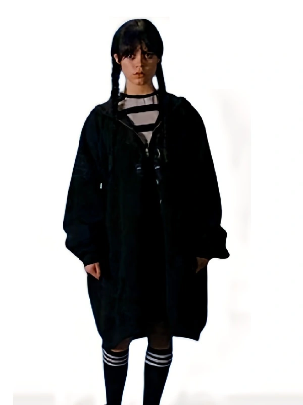 Addams Wednesday 2022 Jenna Ortega Baggy Black Hoodie