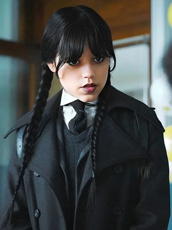 Wednesday Addams Black Trench Coat