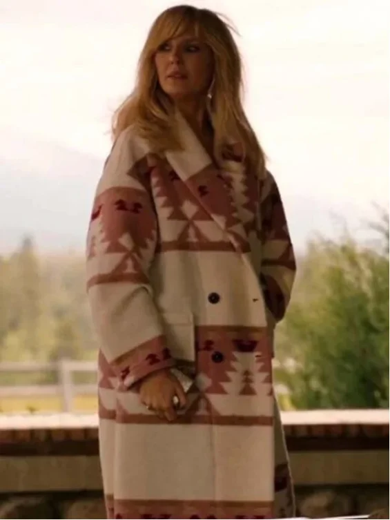 Beth Dutton Pink And White Coat