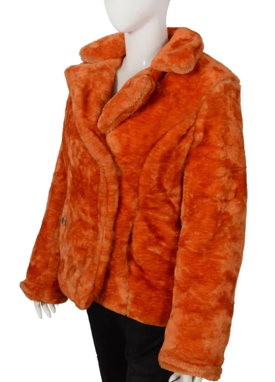 Beth Dutton Yellowstone S04 Kelly Reilly Orange Fur Jacket
