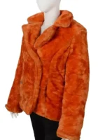 Yellowstone S04 Kelly Reilly Orange Fur Jacket