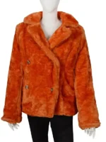 Yellowstone S04 Kelly Reilly Orange Fur Jacket