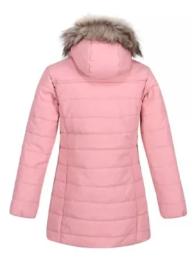 Brittany Snow fashion jacket with fur collar and zip style