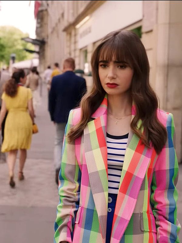 Emily Cooper Neon Check Blazer