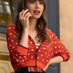 Emily In Paris Season 03 Lily Collins Red Cropped Jacket Image