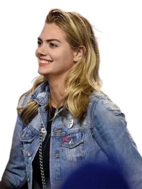 Kate Upton in stylish Verlander denim jacket outfit