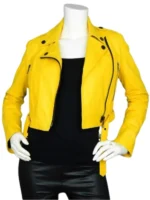 The Marriage App Luisana Lopilato Yellow Leather Jacket - Image 2