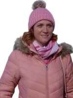 Pink moto jacket for women inspired by Brittany Snow