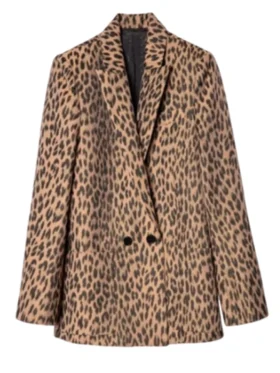 Tucker Leopard Print Blazer front view chic animal pattern