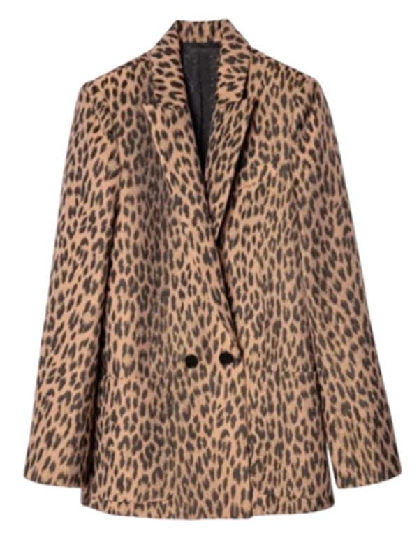 Tucker Leopard Print Blazer front view chic animal pattern
