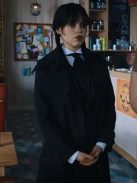 Wednesday Addams Black Trench Coat