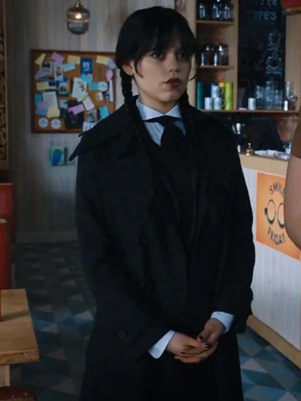 Wednesday Addams Black Trench Coat