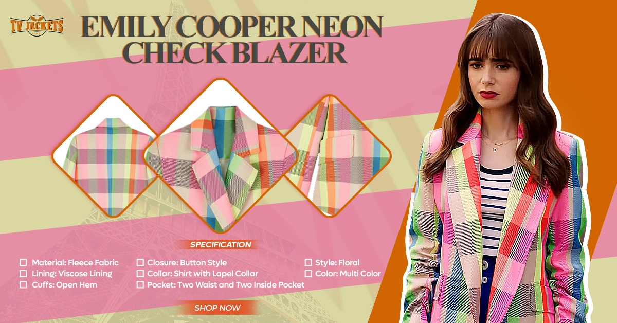 Emily Cooper Neon Check Blazer