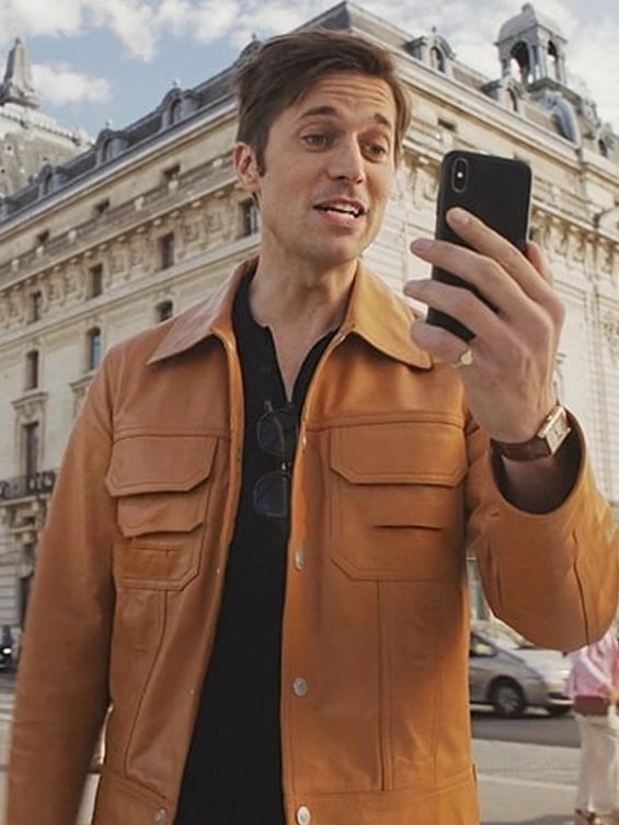 Emily In Paris S03 Lucas Bravo Leather Jacket