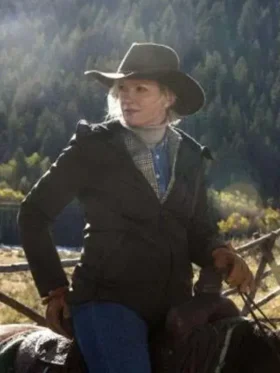 Gretchen Mol Yellowstone Evelyn Dutton Brown Jacket