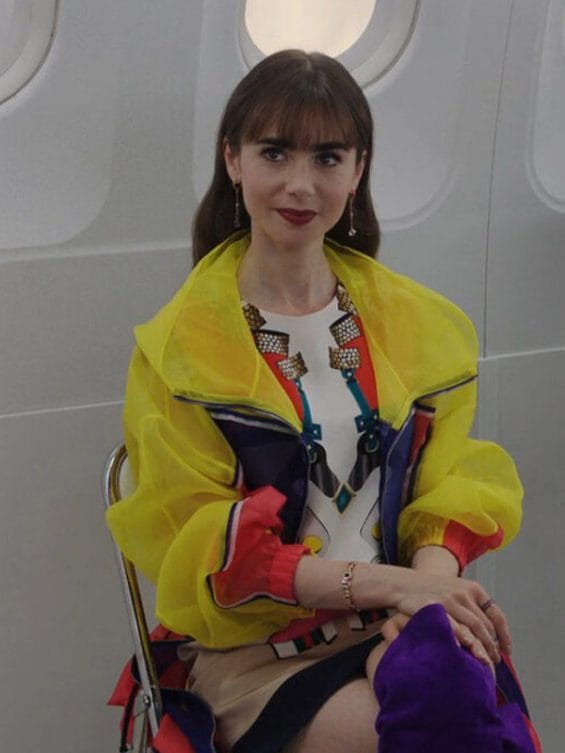 Emily in Paris S03 Lily Collins Yellow Jacket