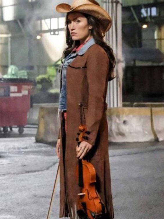 The Flash Season 4 Miranda Macdougall Fringe Coat