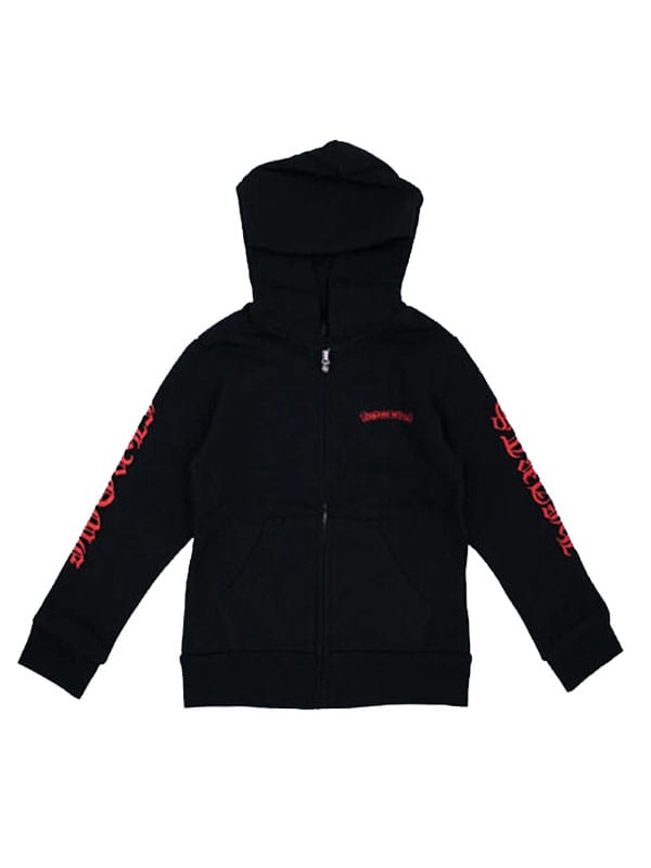 Chrome Hearts Kids Scroll Red Logo Hoodie