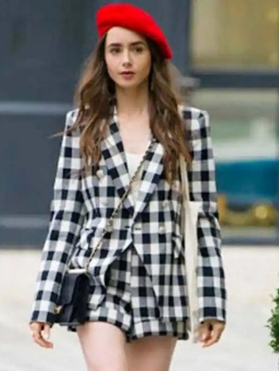 Emily in Paris Emily Cooper Checked Blazer