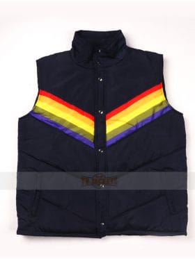 70s Mens Blue Puffer Vest