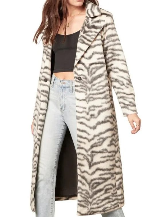 Sherry White Tiger Print Coat