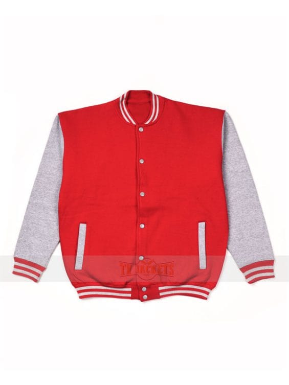 New Baseball College DJ Red White Hiphop Rap Jacket