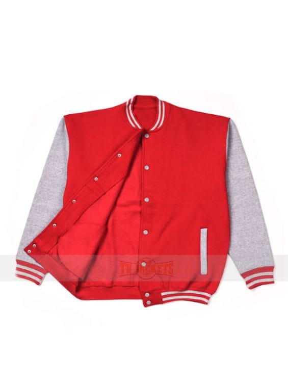 New Baseball College DJ Red White Hiphop Rap Jacket