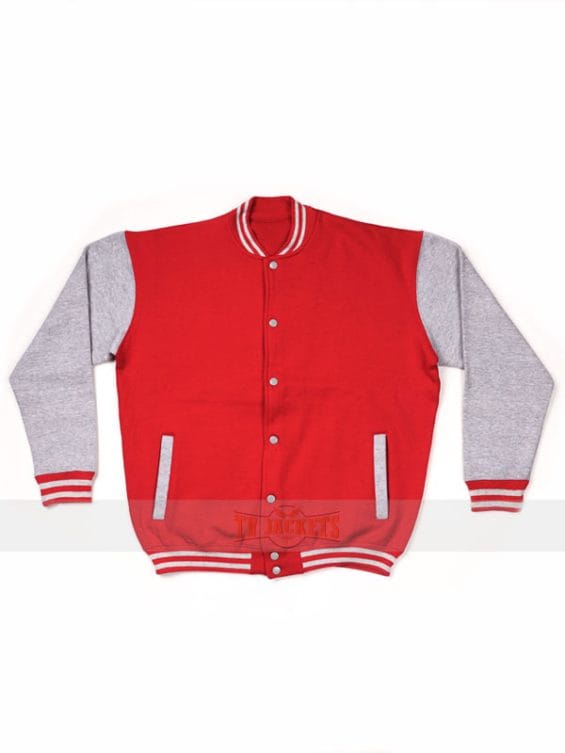 New Baseball College DJ Red White Hiphop Rap Jacket