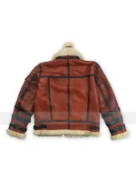 Aviator Double Collar Shearling Bomber Leather Jacket