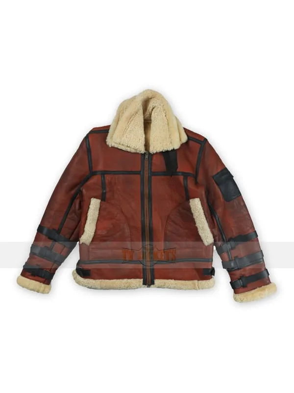 Aviator Double Collar Shearling Bomber Leather Jacket Aviator Double Collar Shearling Bomber Leather Jacket